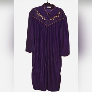 Castle Harbor Vintage Purple Kaftan Night Gown Embroidered Gold Size XL NWOT